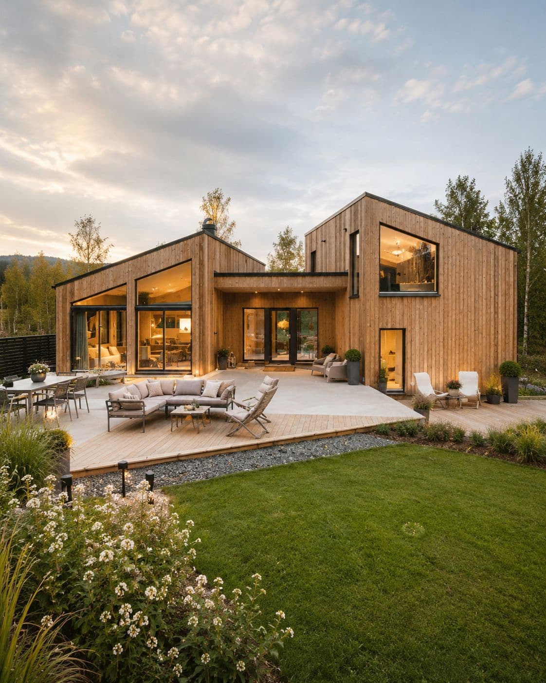 Drewniany taras i architektura ogrodowa BEAM